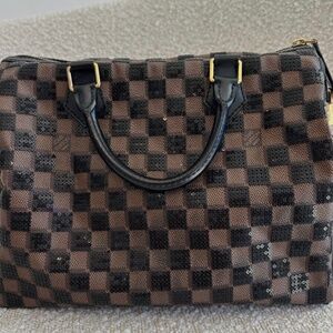 Authentic Louis Vuitton Speedy 30 Sequin Paillettes Brown Bag